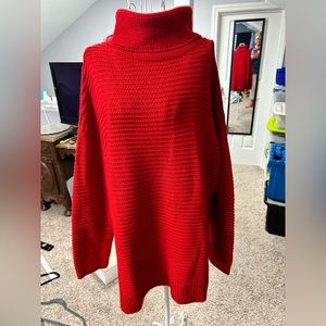 Prinstory red turtleneck sweater size XL